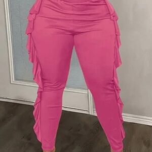 Pink Ruffle Women's Pants